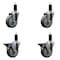 Service Caster 4'' Gray Poly Wheel Swivel 1-1/4'' Expanding Stem Caster Set 2 Brakes, 4PK SCC-EX20S414-PPUB-2-PLB-2-114 - alternate 1